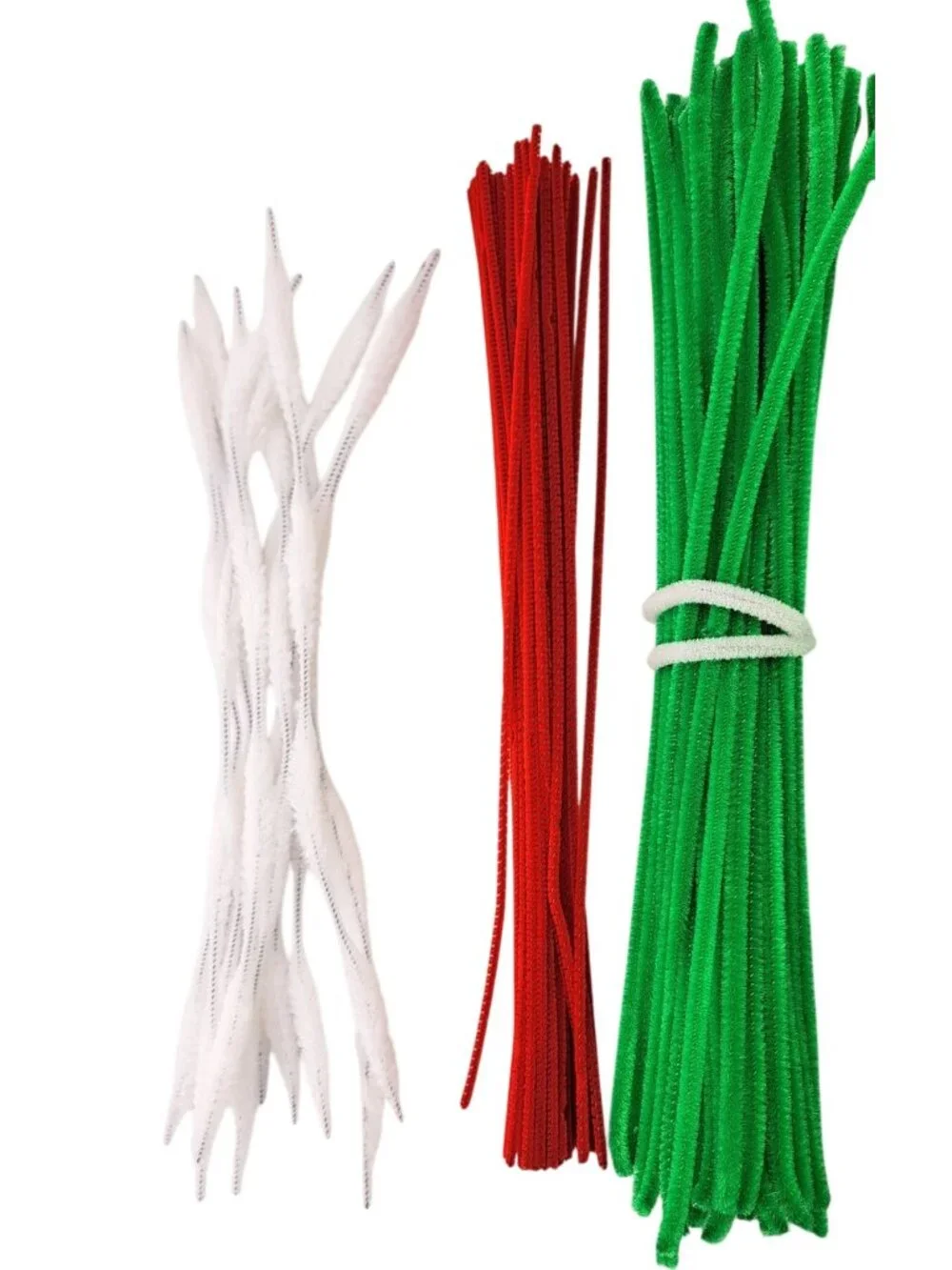 Vintage Chenille Stems Crafting Large Lot 1.5+ Pounds Red Green Black White 12
